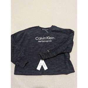 Calvin Klein Performance Womens Long Sleeve Sweater Charcoal Gray Sz Medium NWT